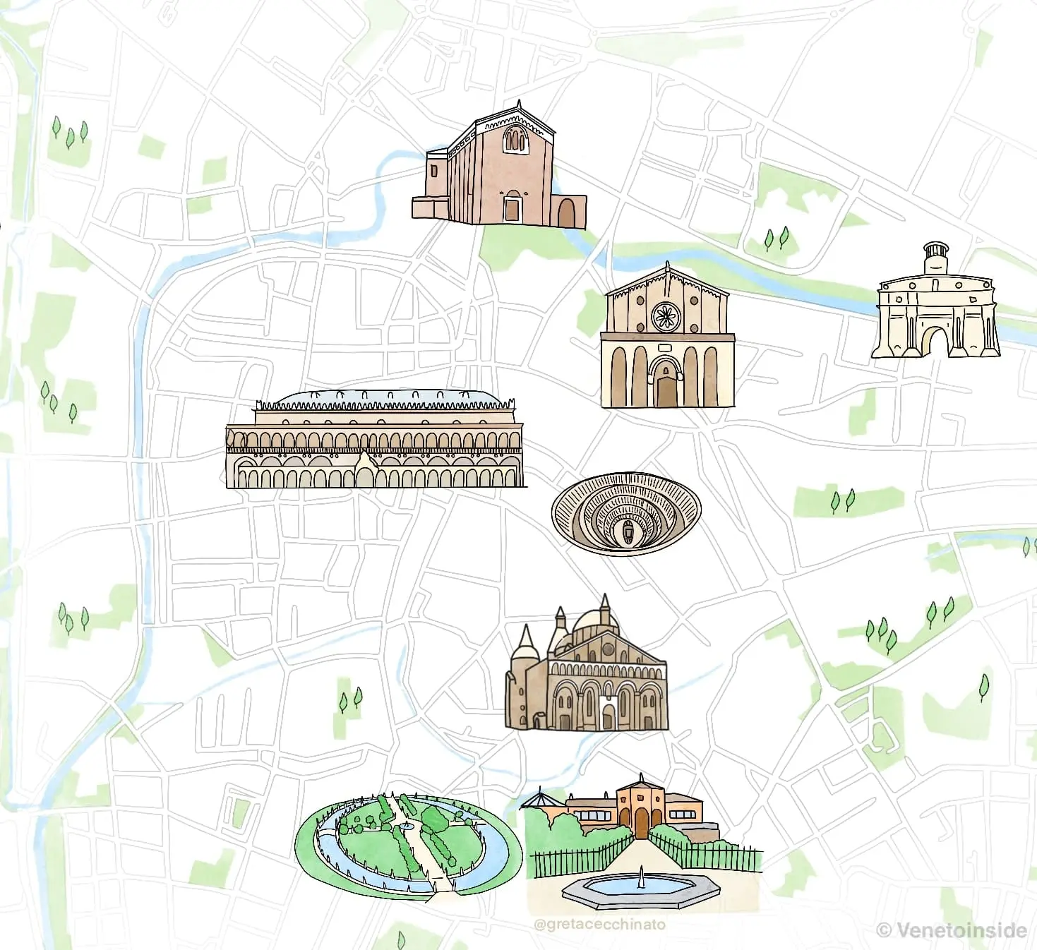 Padua tourist map