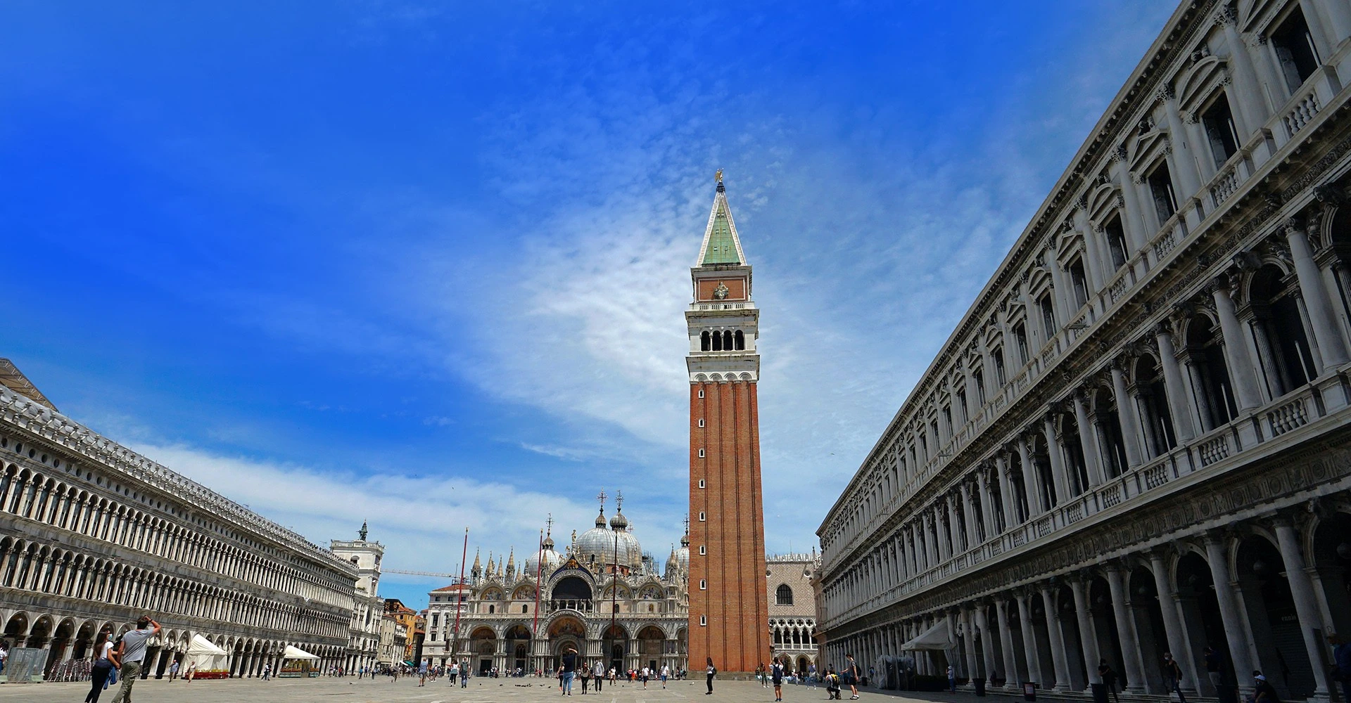 Clock tower in St Mark's Square on the Epiphany